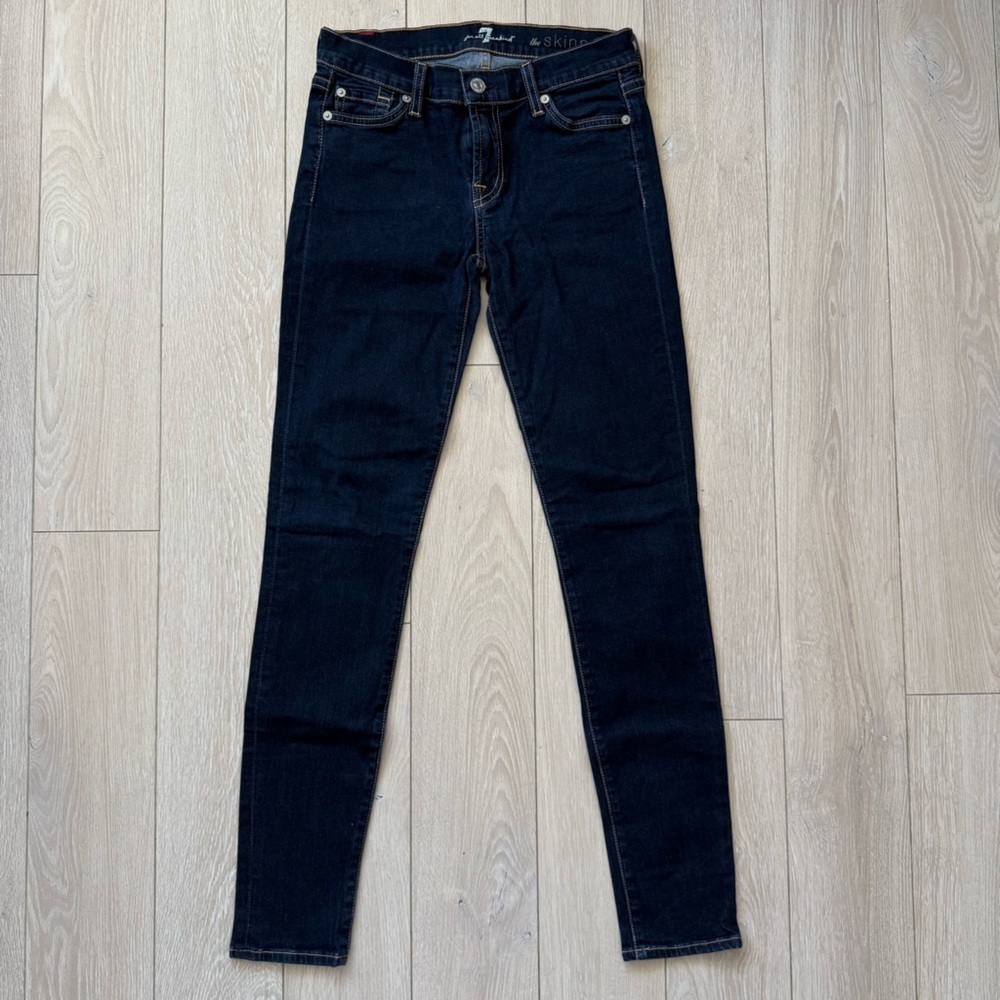 7 for All Mankind The Skinny Jeans Women's Size 26 Dark Blue